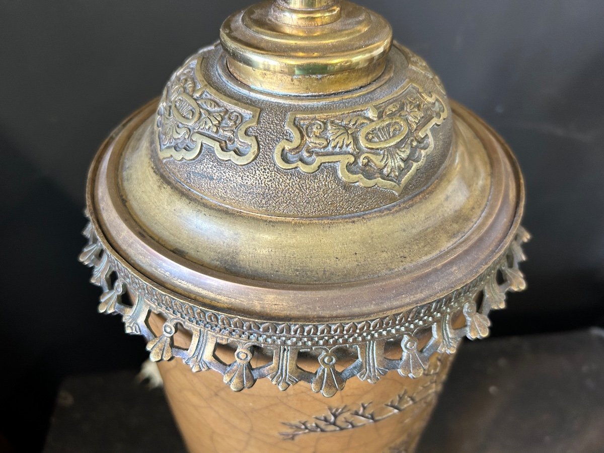 Grande Lampe En Porcelaine De Chine époque XIXéme Siècle -photo-2