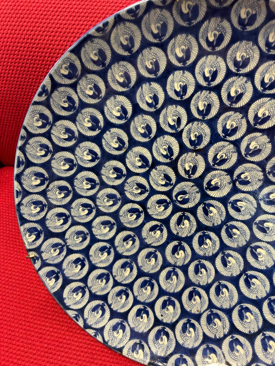 Huge Japanese Porcelain Dish Late Nineteenth Time Diameter 55 Cm-photo-1
