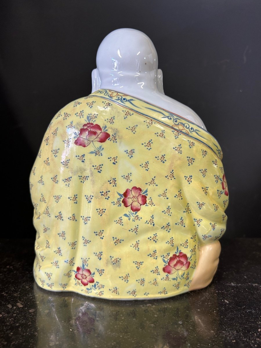 Buddha - Budai - Laughing Putai In Polychrome Enamelled Porcelain China Early Twentieth-photo-3