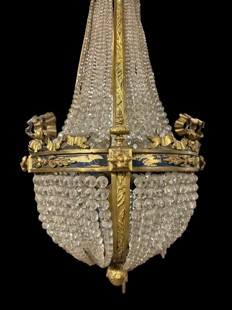 Montgolfière Chandelier In Gilded Bronze Louis XVI Style, Napoleon III Period-photo-1