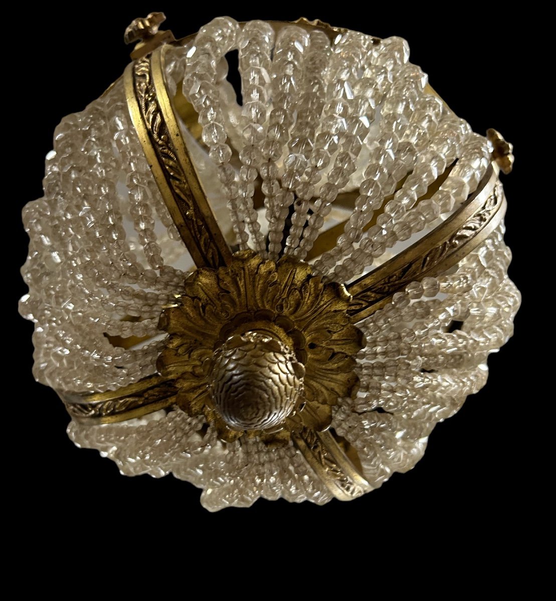 Montgolfière Chandelier In Gilded Bronze Louis XVI Style, Napoleon III Period-photo-6