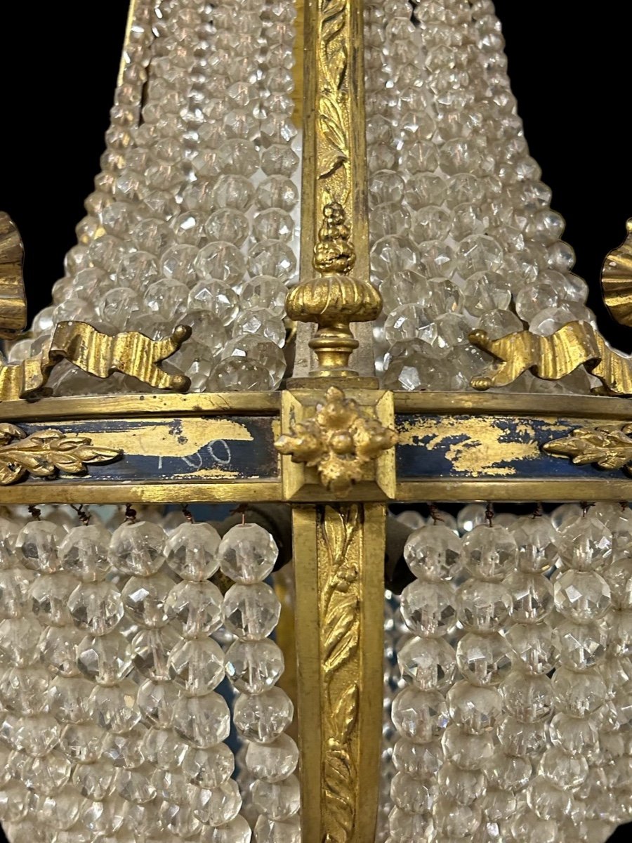 Montgolfière Chandelier In Gilded Bronze Louis XVI Style, Napoleon III Period-photo-8
