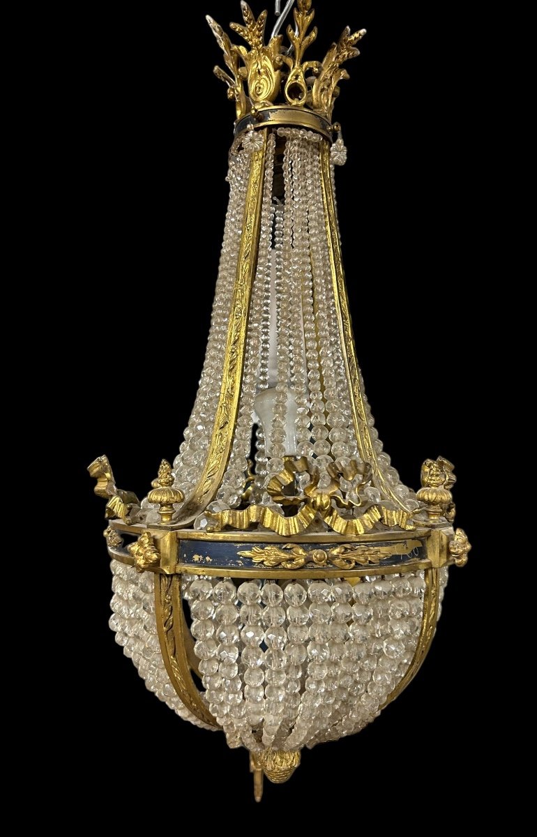 Montgolfière Chandelier In Gilded Bronze Louis XVI Style, Napoleon III Period