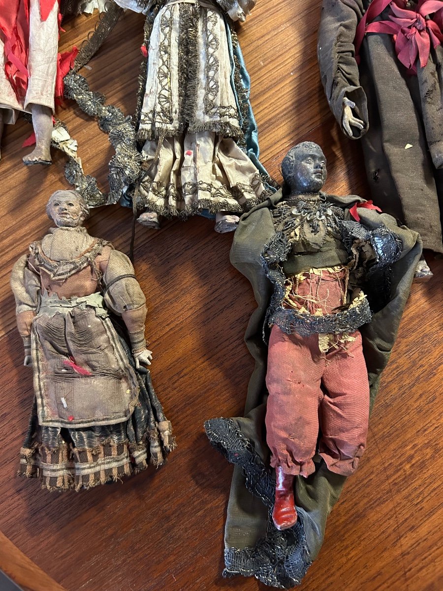 Lot De Sept Santons De Crèche Napolitains D’époque XVIIIème - Italie - Naples -photo-2