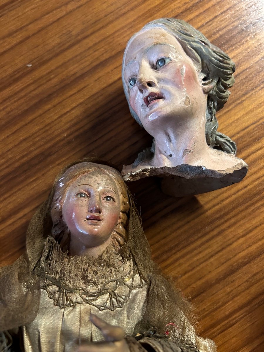 Lot De Sept Santons De Crèche Napolitains D’époque XVIIIème - Italie - Naples -photo-4