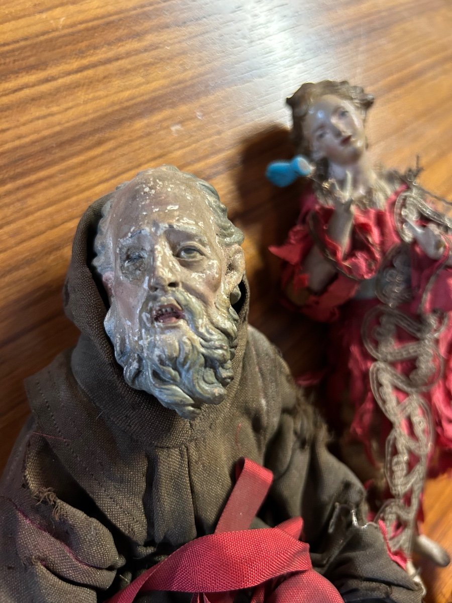 Lot De Sept Santons De Crèche Napolitains D’époque XVIIIème - Italie - Naples -photo-6