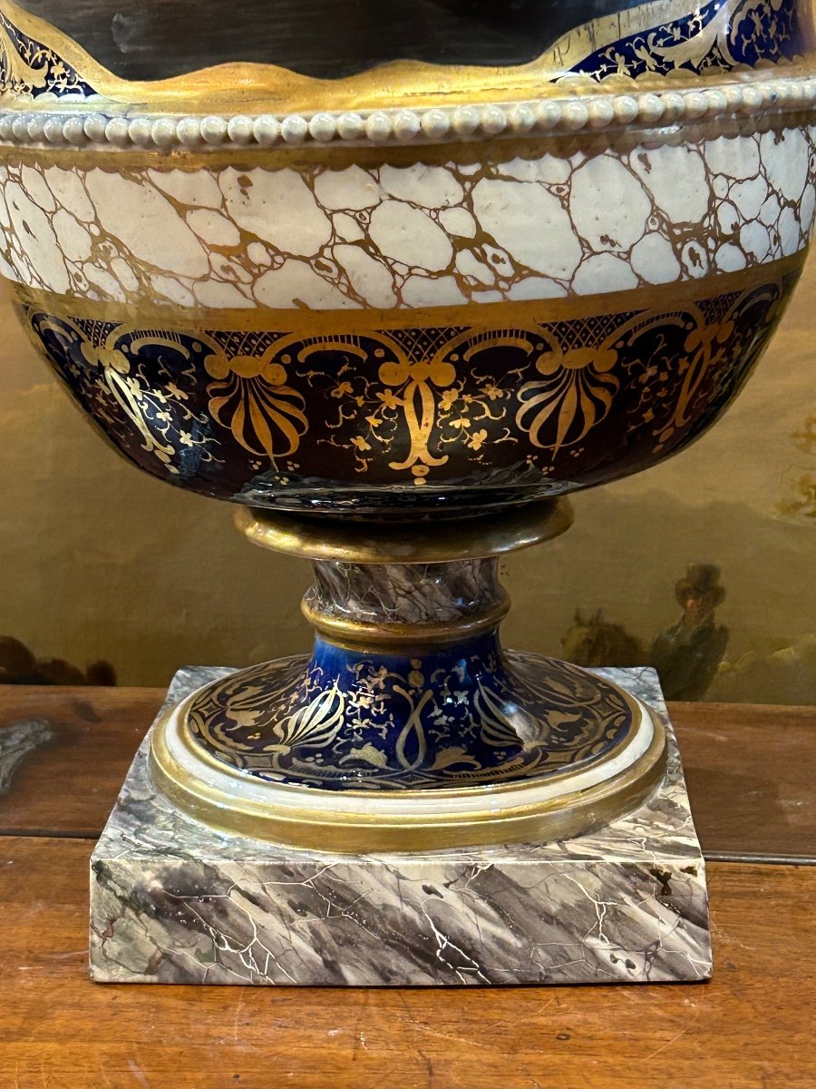 Important Medici Vase In Porcelain Nineteenth Time H 52 Cm-photo-2