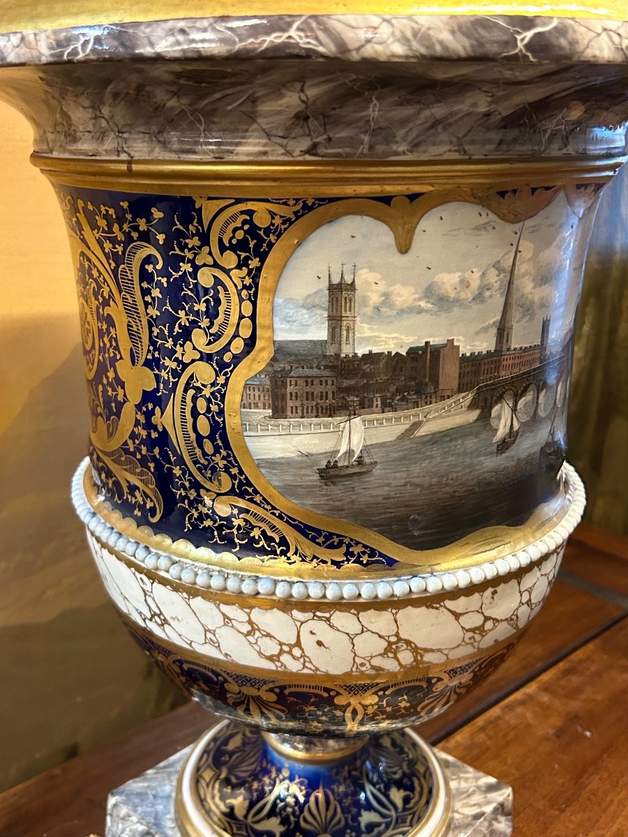 Important Medici Vase In Porcelain Nineteenth Time H 52 Cm-photo-2