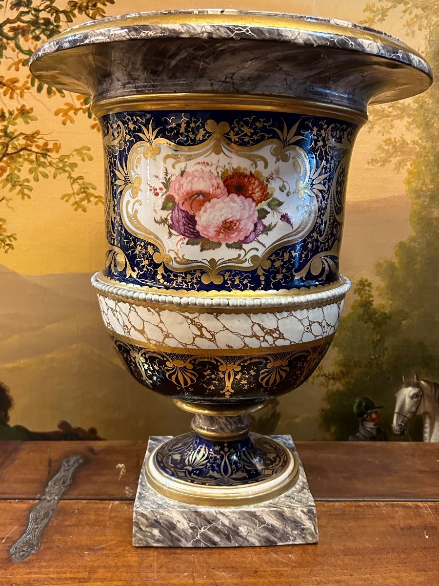Important Vase Médicis En Porcelaine époque XIXéme H 52 Cm-photo-3