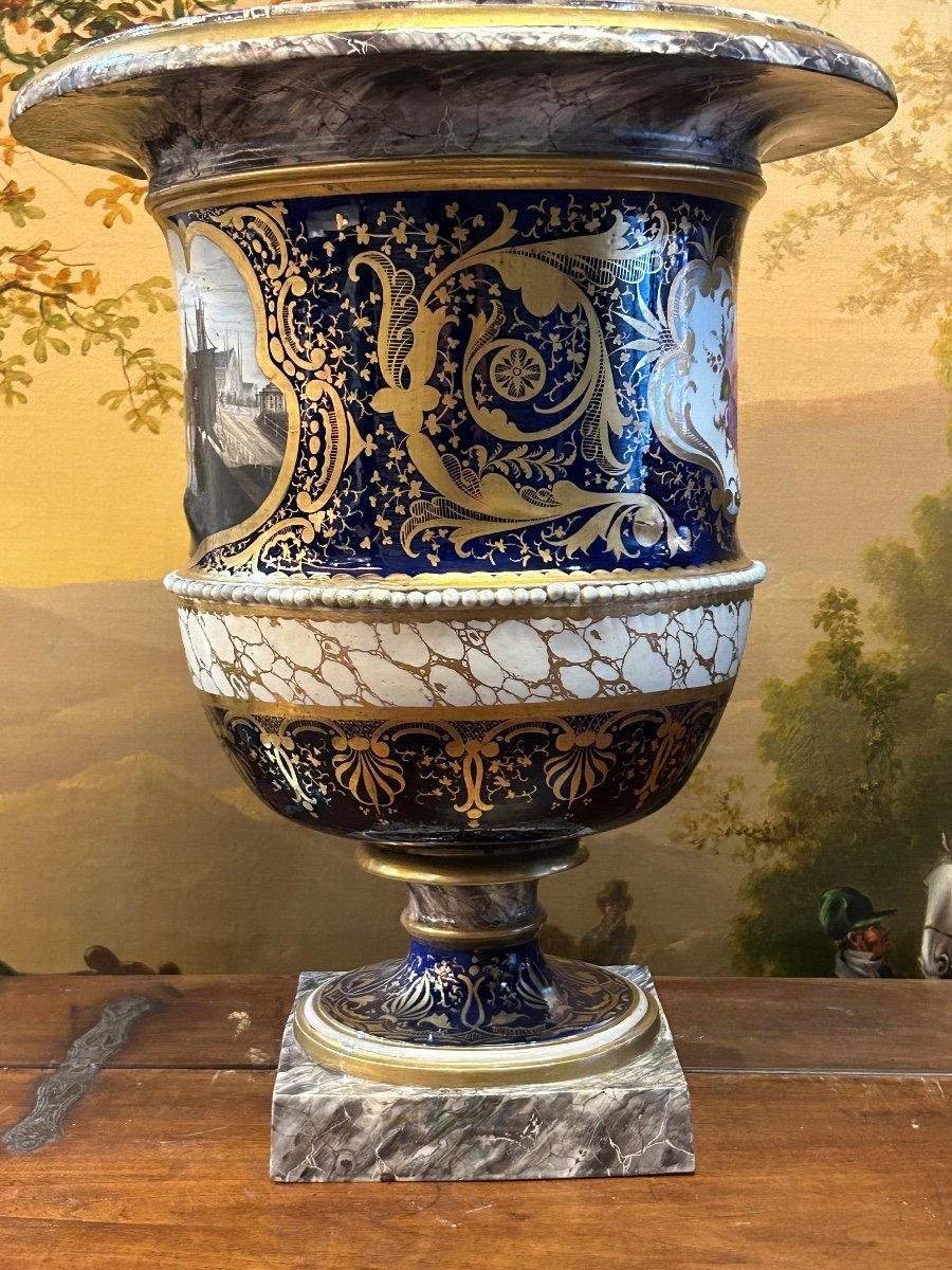 Important Medici Vase In Porcelain Nineteenth Time H 52 Cm-photo-6