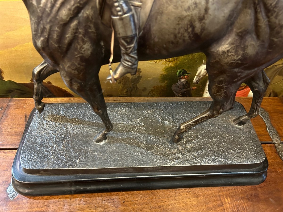 Franz Alex. Fried. Wilhelm Wolff (1816 - 1887) Important Metal Sculpture "the Jockey"-photo-7