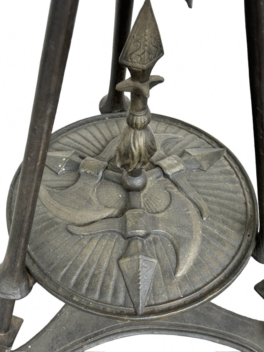 Bolster Or Torchere Door In Troubadour Style Weapons Room Napoleon III Period-photo-3