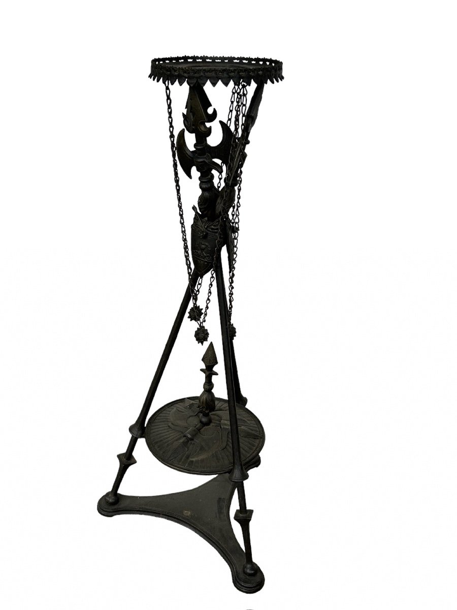Bolster Or Torchere Door In Troubadour Style Weapons Room Napoleon III Period-photo-6