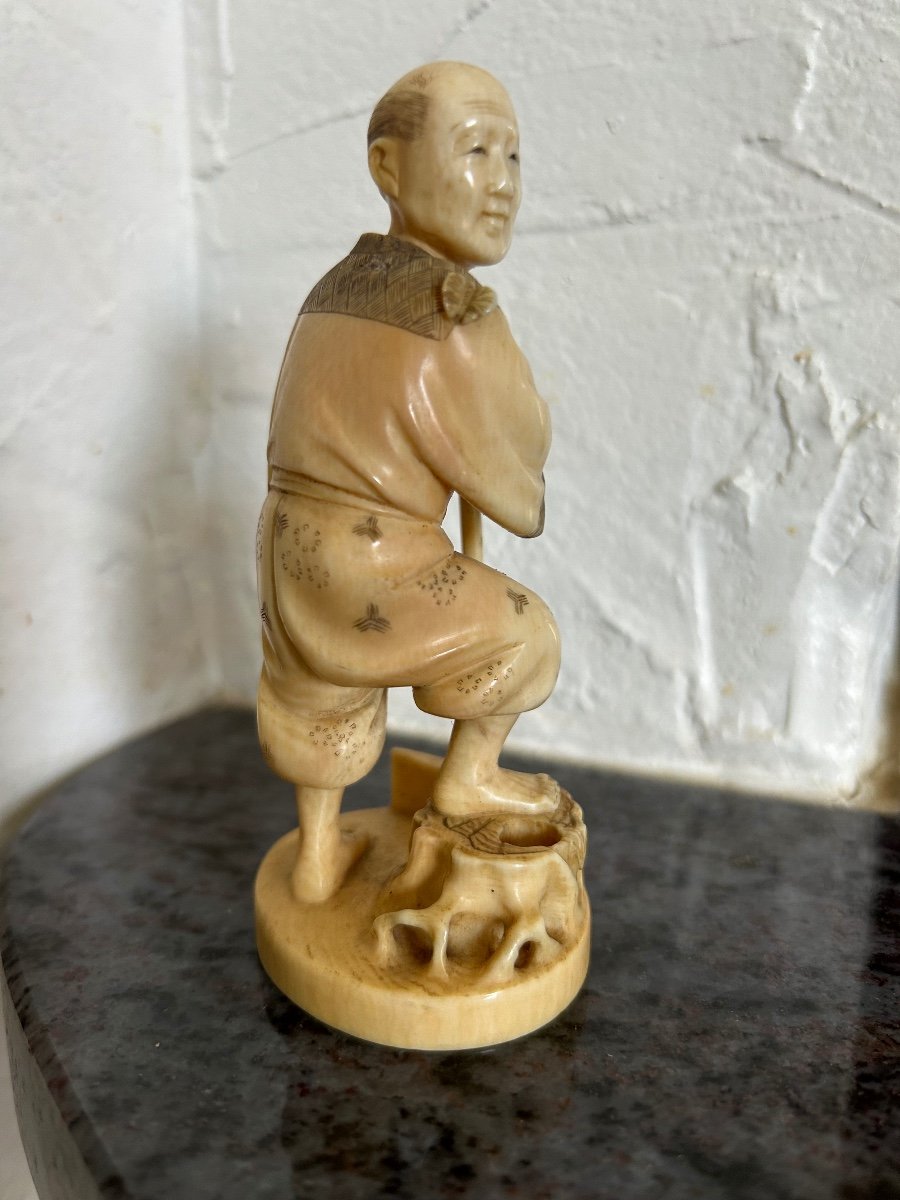 Okimono - Netsuke Sculpture In Ivory From Japan Late Nineteenth-photo-4