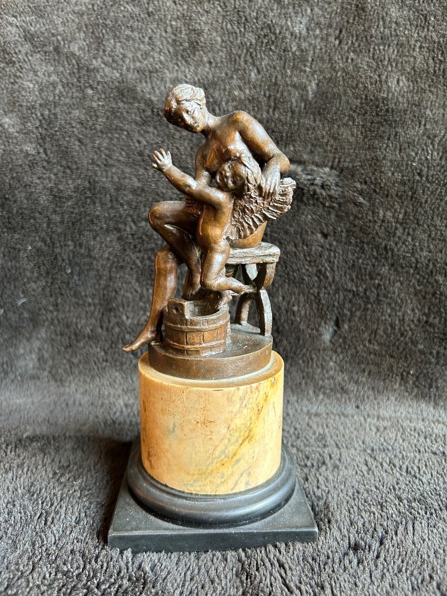 Ferdinand Seeboeck (1864-1953) Bronze Vénus Toilettant l’amour -photo-4