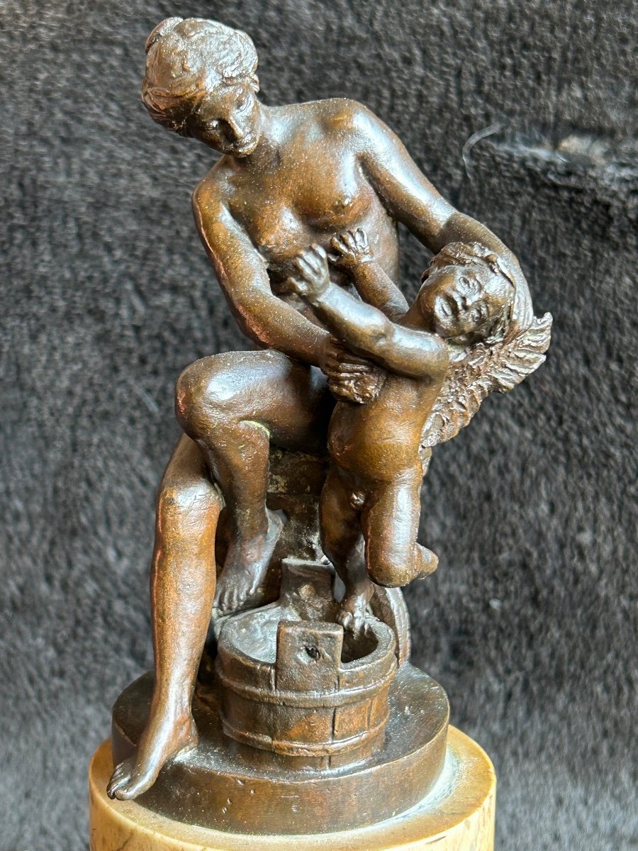 Ferdinand Seeboeck (1864-1953) Bronze Vénus Toilettant l’amour -photo-5