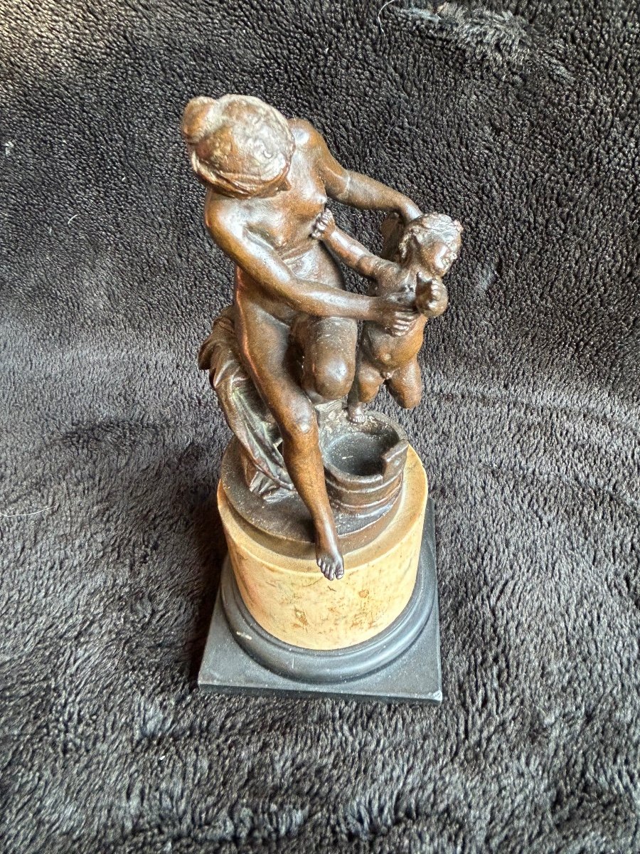 Ferdinand Seeboeck (1864-1953) Bronze Vénus Toilettant l’amour -photo-8