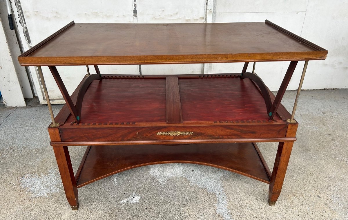 20th Century Empire Mahogany Rack System Library Table-photo-5
