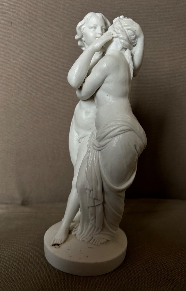 Amour Et Psyché - Sculpture En Biscuit De Porcelaine D’époque XVIIIème Siècle -photo-2