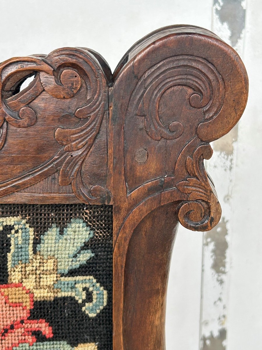 Important Louis XV Style Fireplace Screen Tapestry - 19th Century Firewall-photo-3