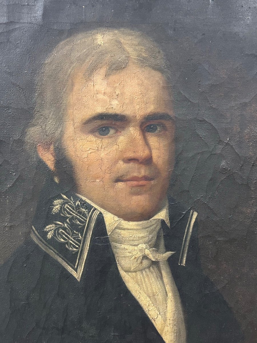 Portrait Of A Man Empire Period - Oil On Canvas-photo-2