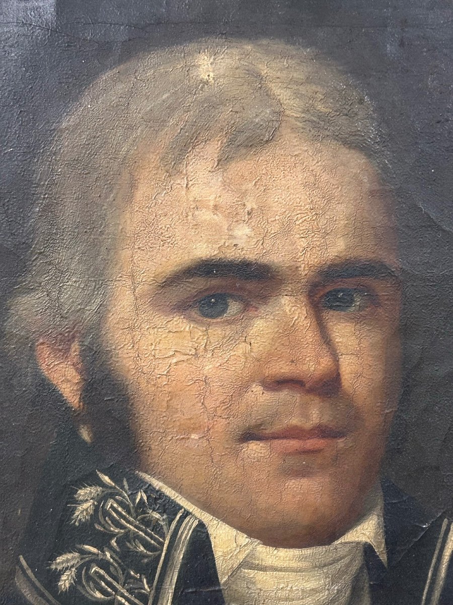 Portrait Of A Man Empire Period - Oil On Canvas-photo-1