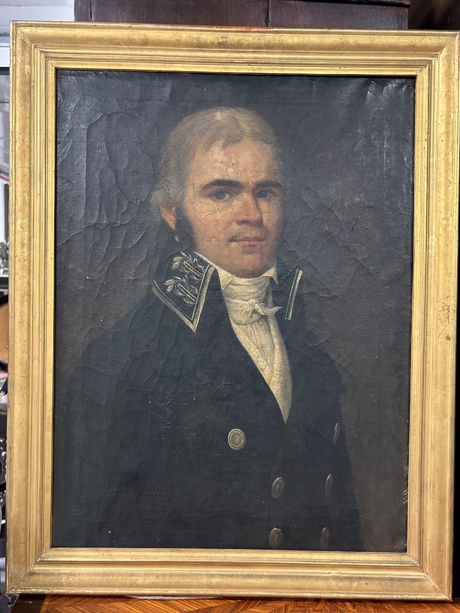 Portrait Of A Man Empire Period - Oil On Canvas-photo-2