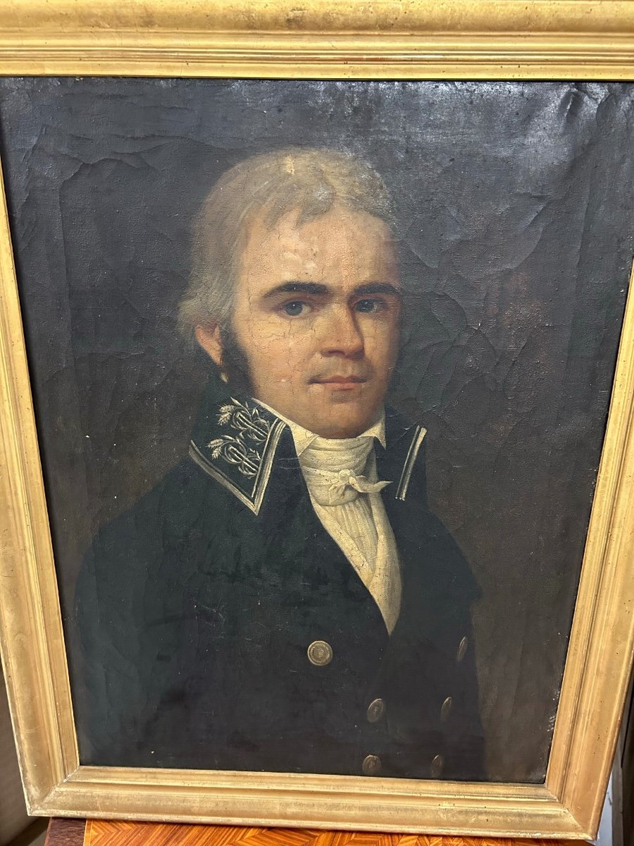 Portrait Of A Man Empire Period - Oil On Canvas-photo-4