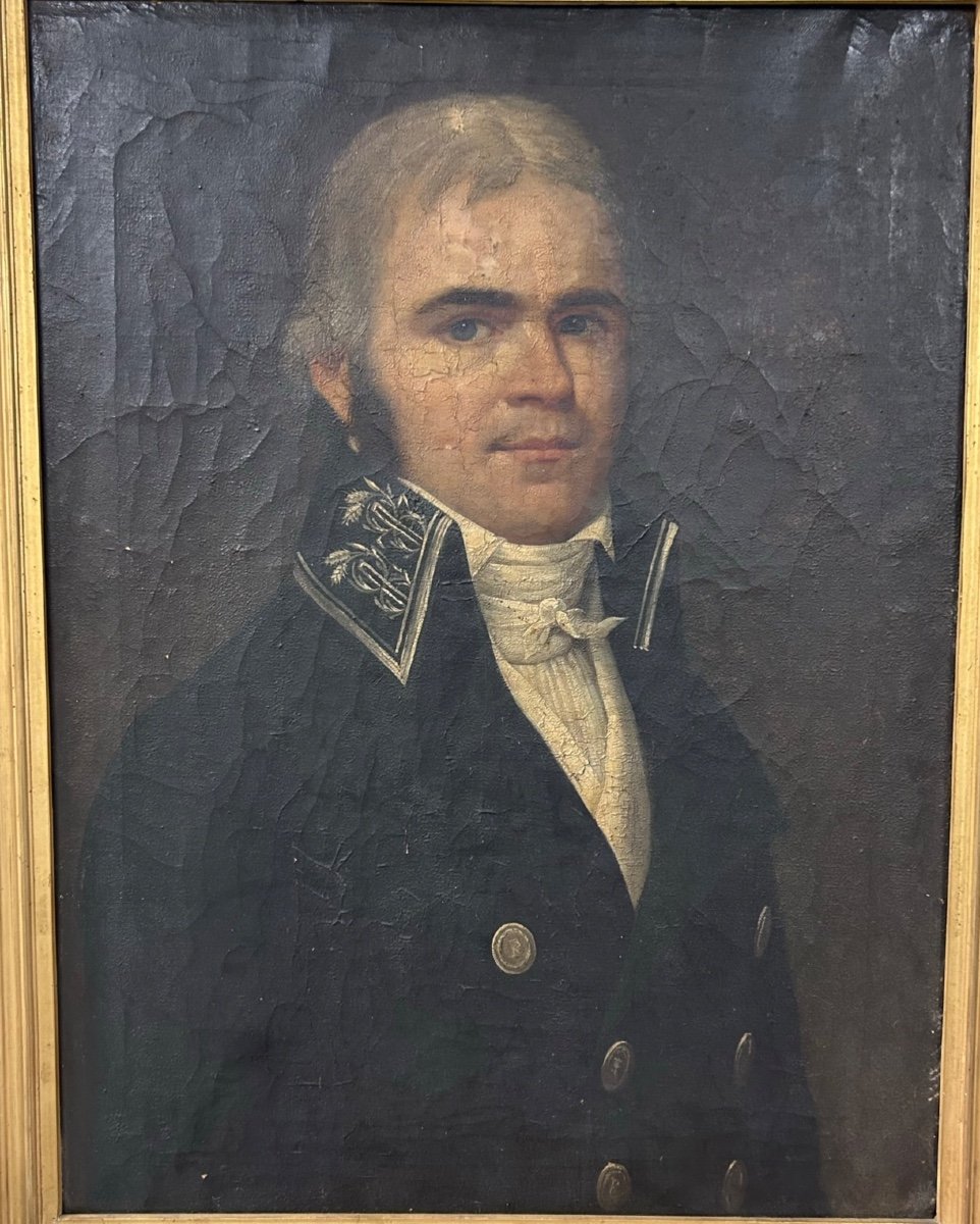 Portrait Of A Man Empire Period - Oil On Canvas-photo-7