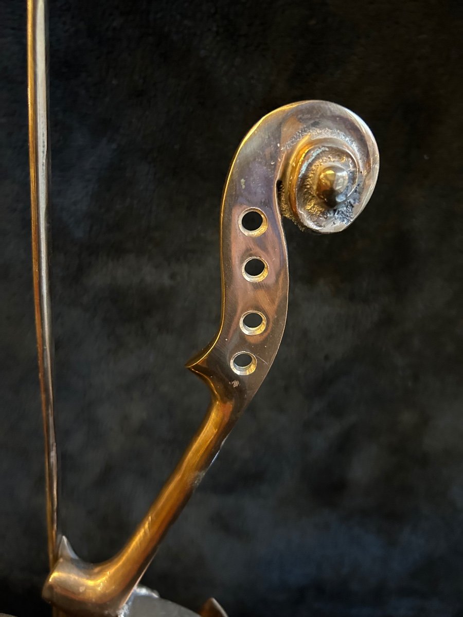Fernandez Arman (1928-2005) Violin In Venice - Polished Bronze-photo-3