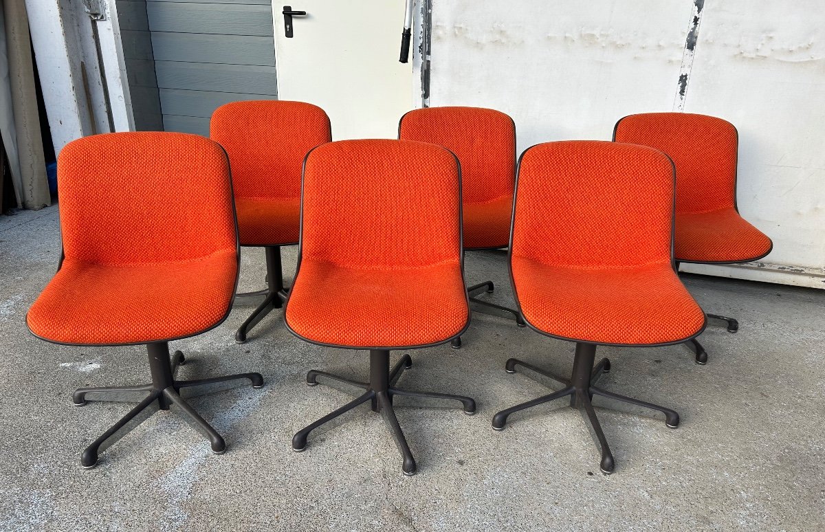 Charles Pollock (1902-1988) Series Of Six Comforto Edition Chairs Circa 1970