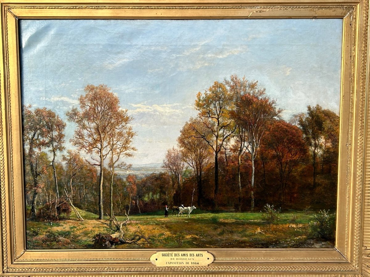 Théodore Fourmois (1814-1871) Oil On Canvas - Animated Country Landscape-photo-2