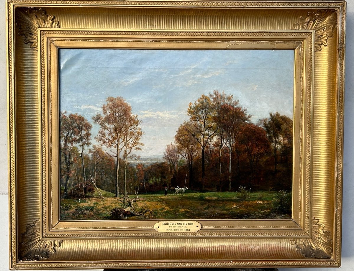 Théodore Fourmois (1814-1871) Oil On Canvas - Animated Country Landscape