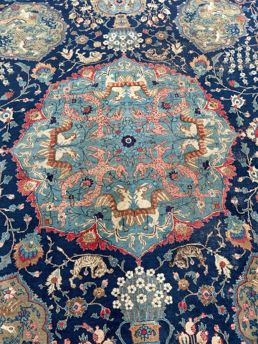 Large Tabriz Rug - North-west Persia Late 19th Or Early 20th Century 446 X 337 Cm-photo-3
