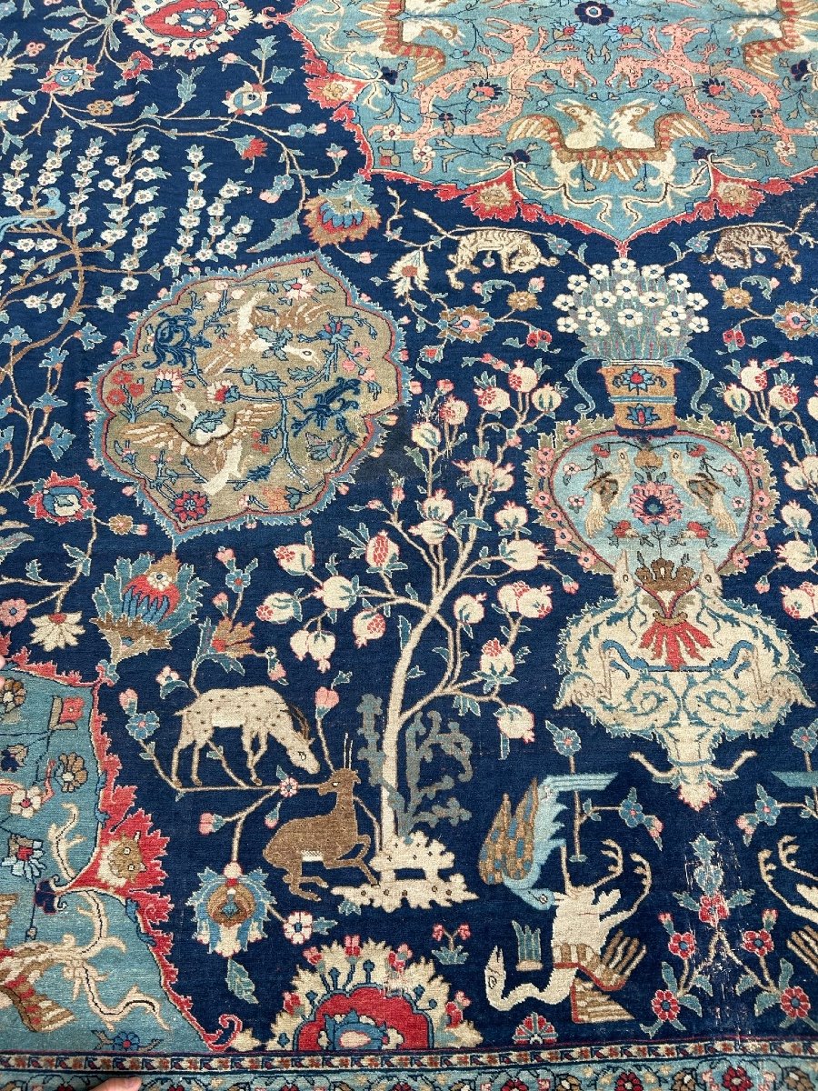 Large Tabriz Rug - North-west Persia Late 19th Or Early 20th Century 446 X 337 Cm-photo-3