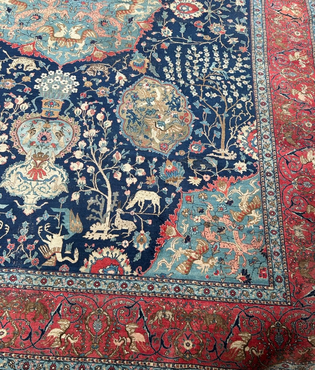 Large Tabriz Rug - North-west Persia Late 19th Or Early 20th Century 446 X 337 Cm-photo-4