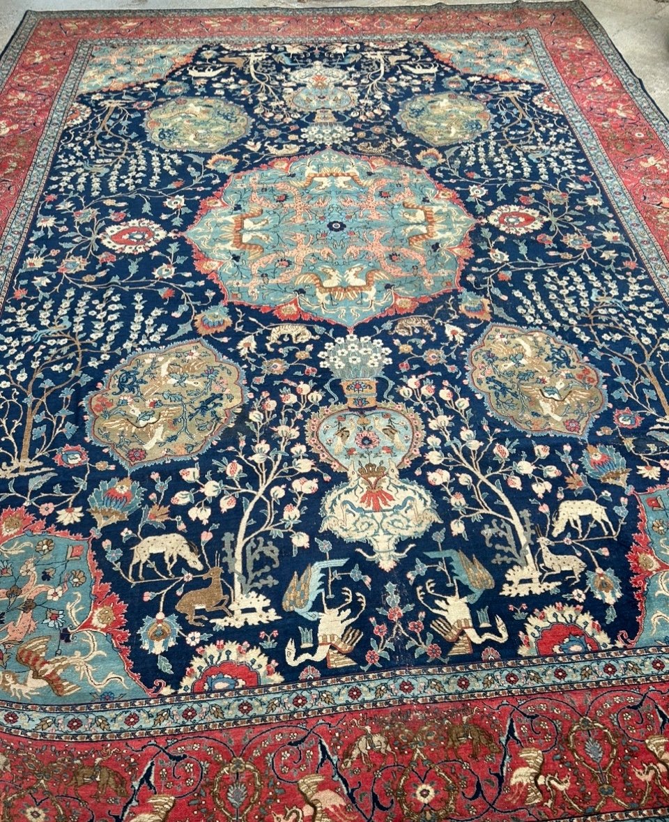 Large Tabriz Rug - North-west Persia Late 19th Or Early 20th Century 446 X 337 Cm
