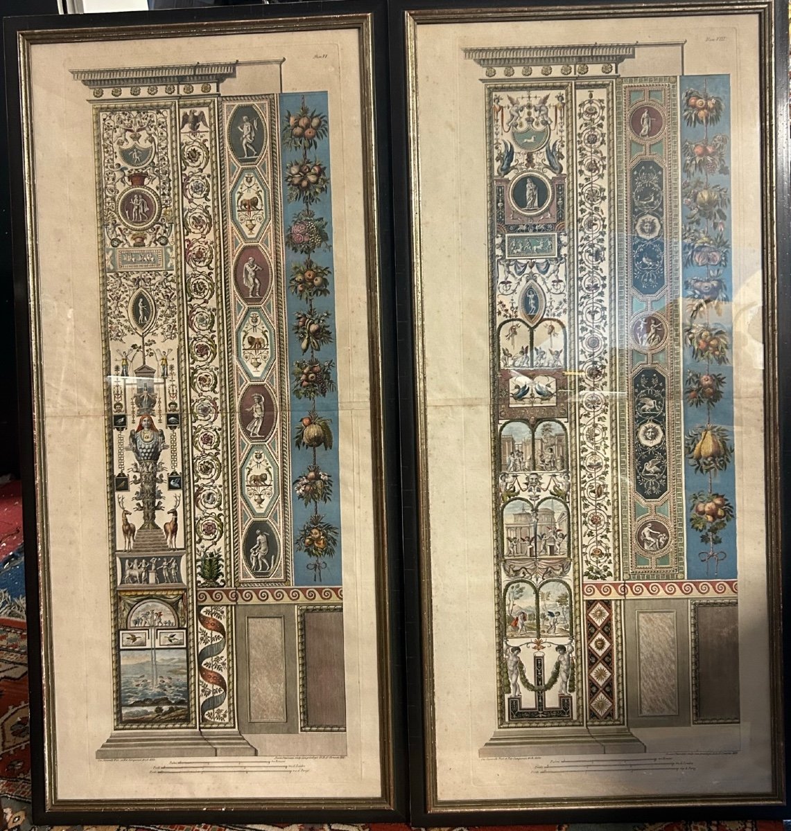 Pair Of Engravings - Giovanni Ottaviani (1735-1808) Boards From Raphael's Lodge In The Vatican
