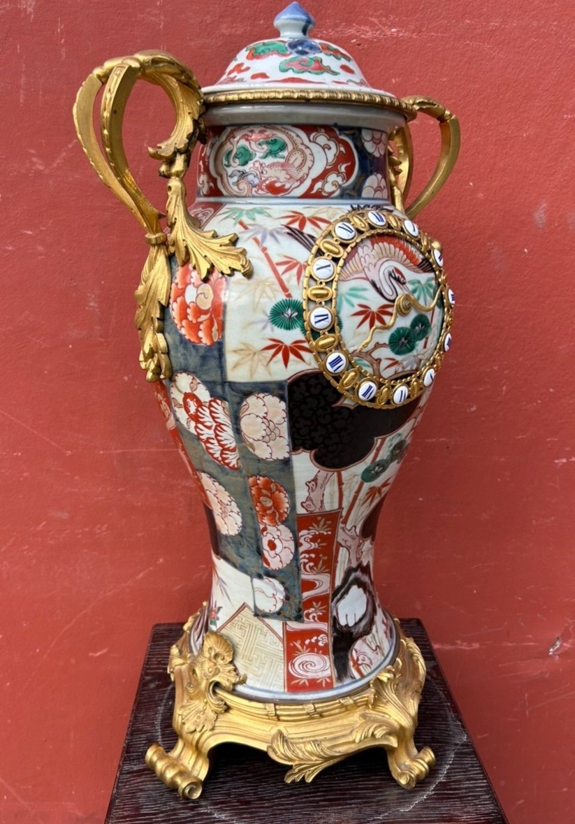 Important Japanese Vase Clock Gilt Bronze Frame From The 19th Century - Japan-photo-2