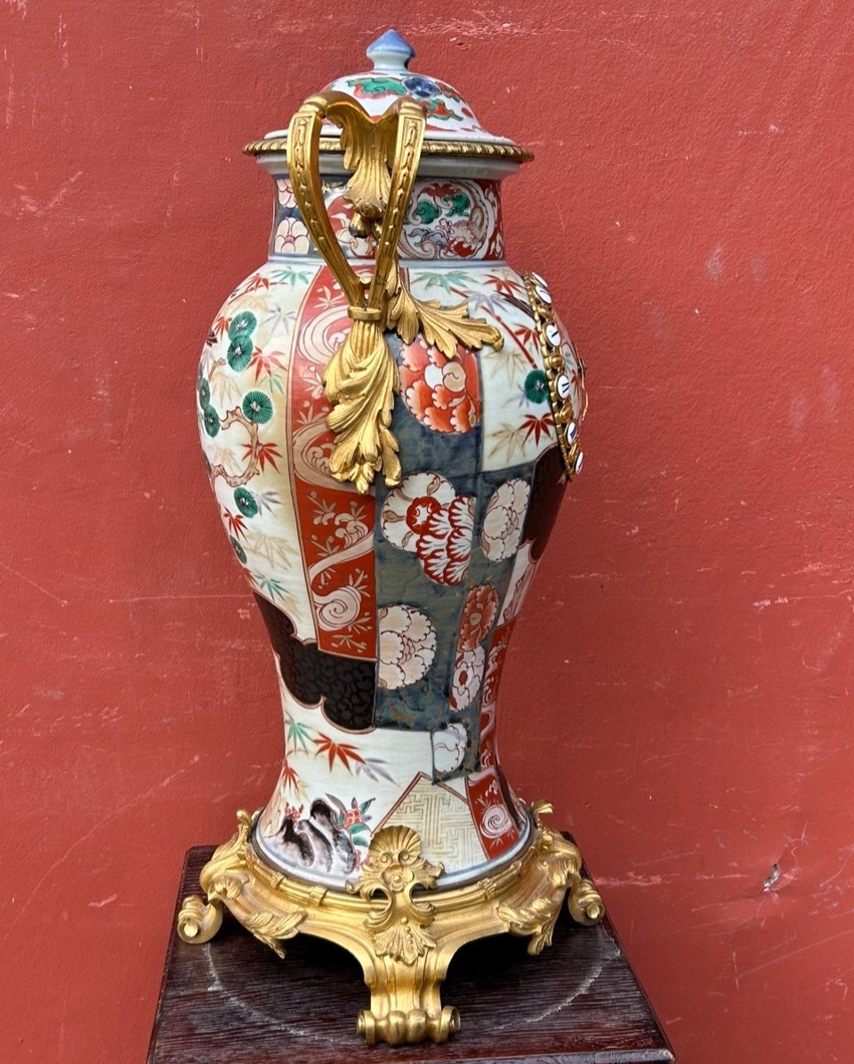 Important Japanese Vase Clock Gilt Bronze Frame From The 19th Century - Japan-photo-2