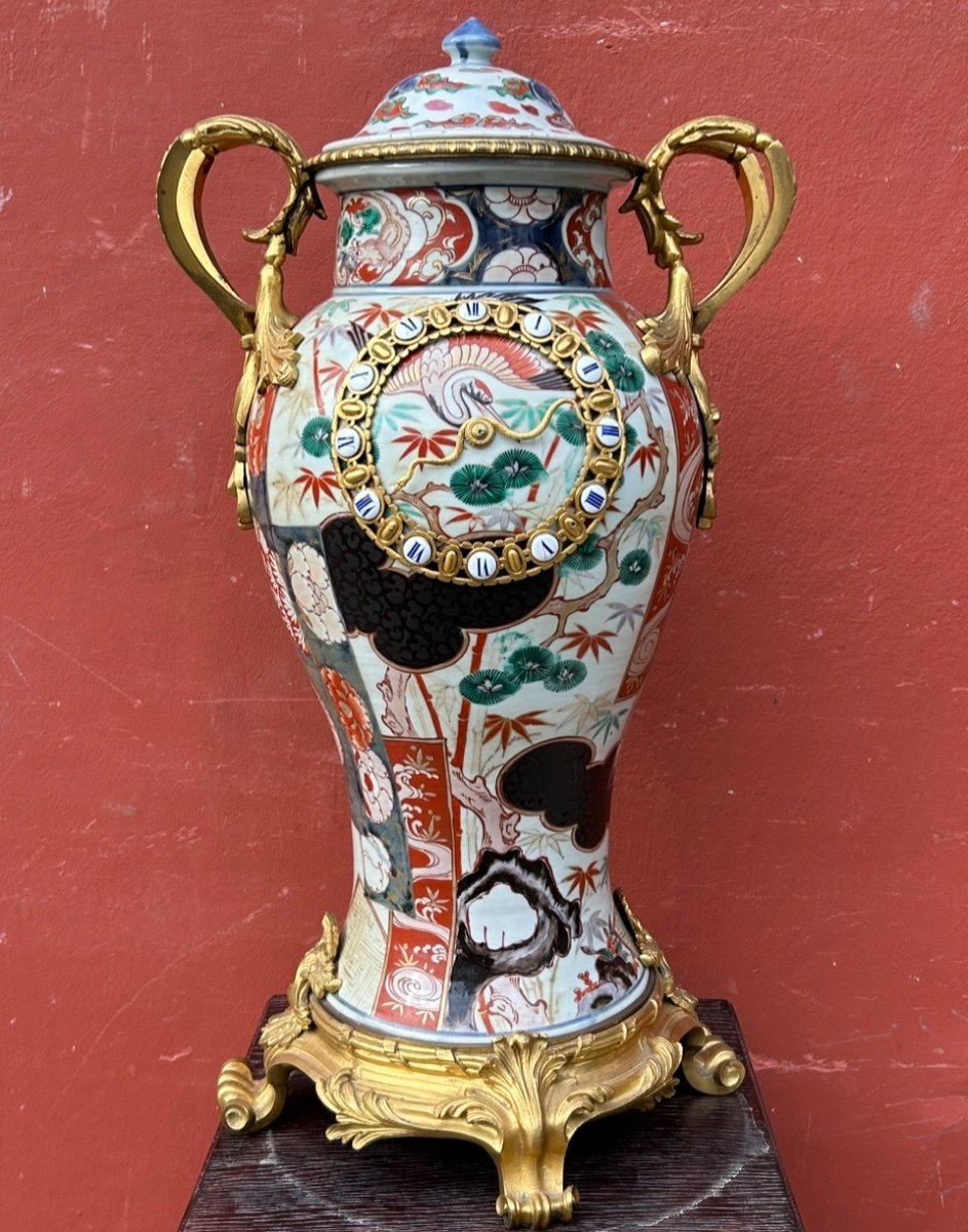 Important Japanese Vase Clock Gilt Bronze Frame From The 19th Century - Japan-photo-5