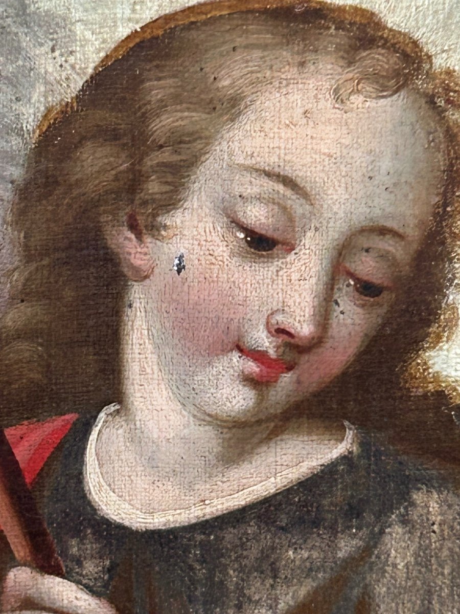 Tobias And The Archangel Raphael Oil On Canvas French School Early 18th Century - Religious Painting-photo-3