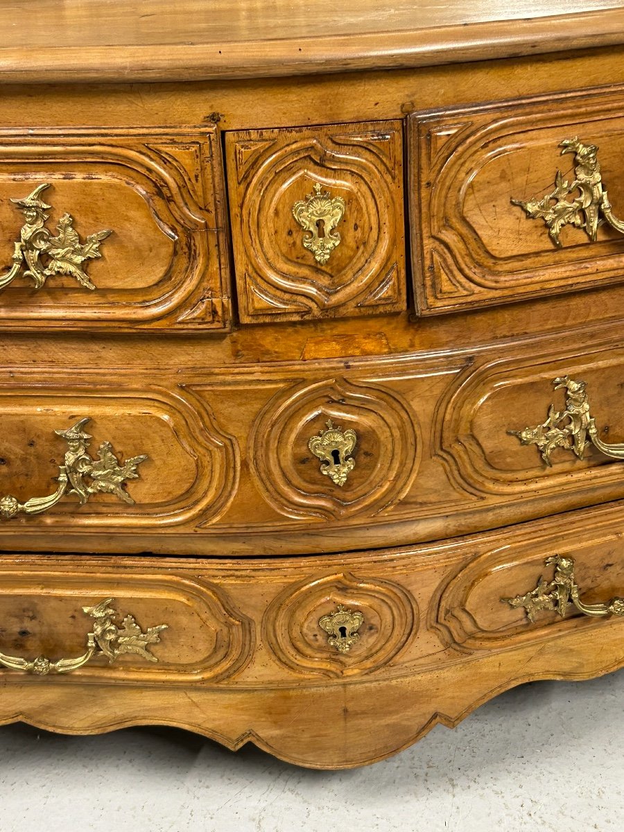 Commode Tombeau Louis XV En Noyer D’époque XVIIIème siècle -photo-2