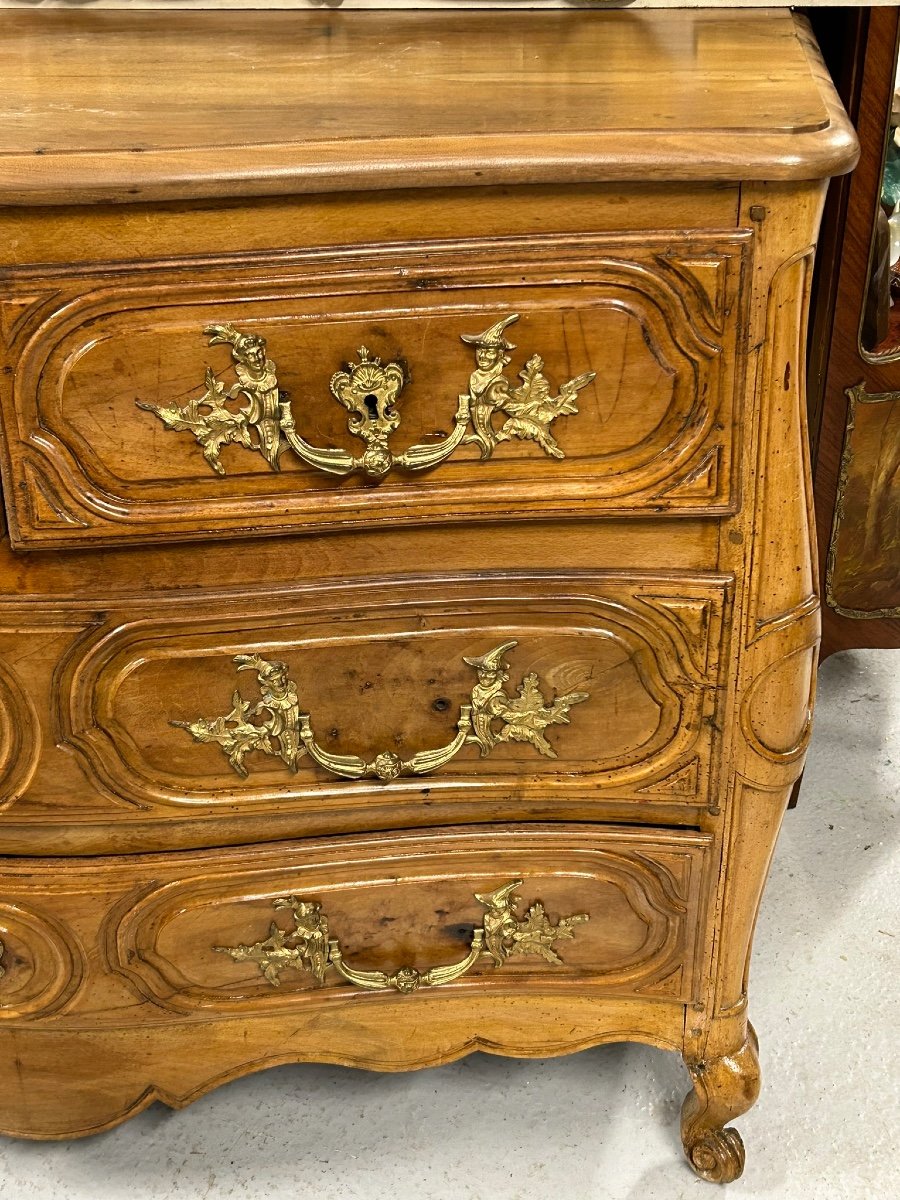 Commode Tombeau Louis XV En Noyer D’époque XVIIIème siècle -photo-3