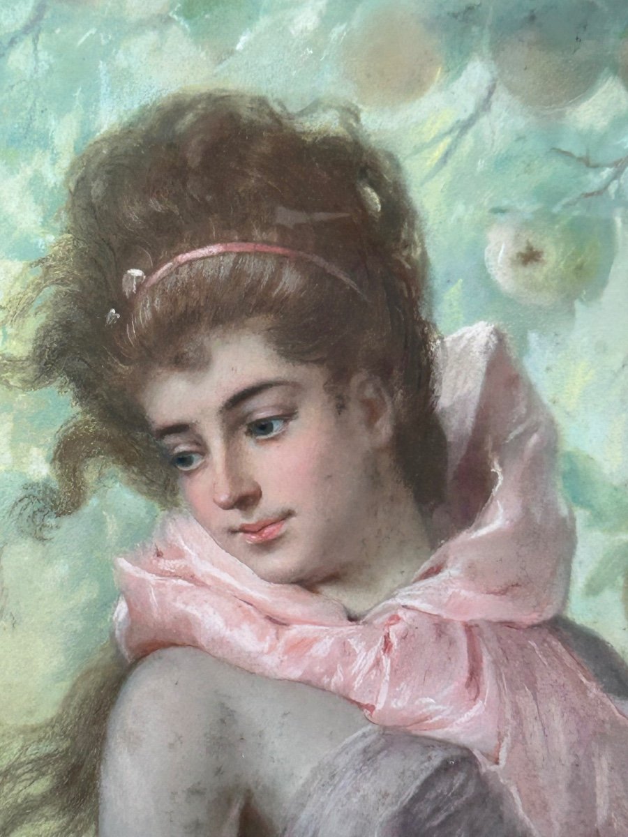 Pegot Bernard (1830-1900) Portrait - Pastel Signé Et Daté 1897-photo-2