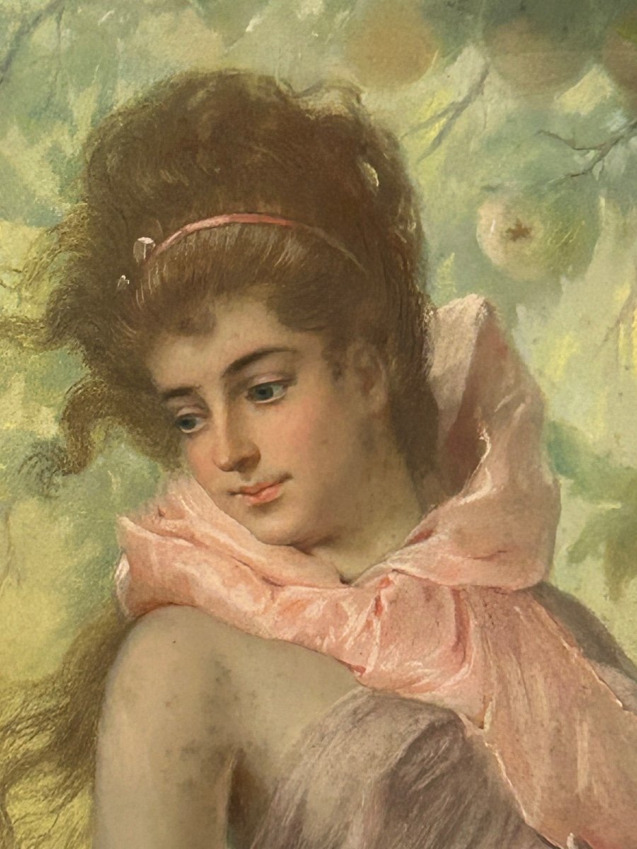 Pegot Bernard (1830-1900) Portrait - Pastel Signé Et Daté 1897-photo-7