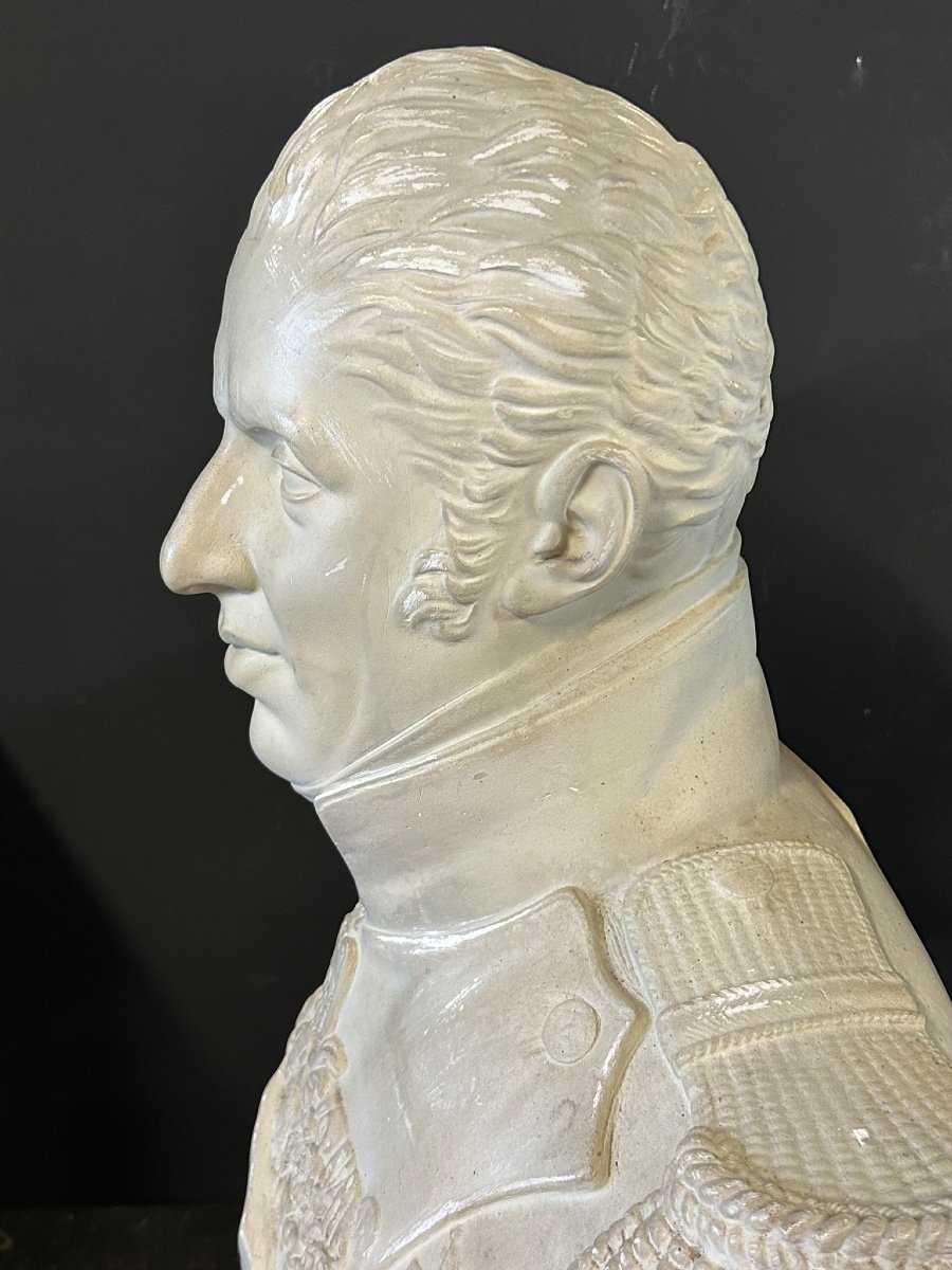 Important Plaster Bust Of Charles X In Military Uniform Late 19th Century-photo-6