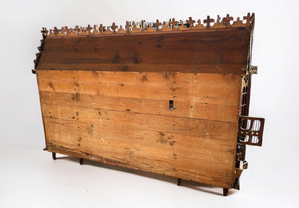Importante Cage à Oiseaux - Volière Figurant Une Maison Début XXème L 158 cm-photo-5