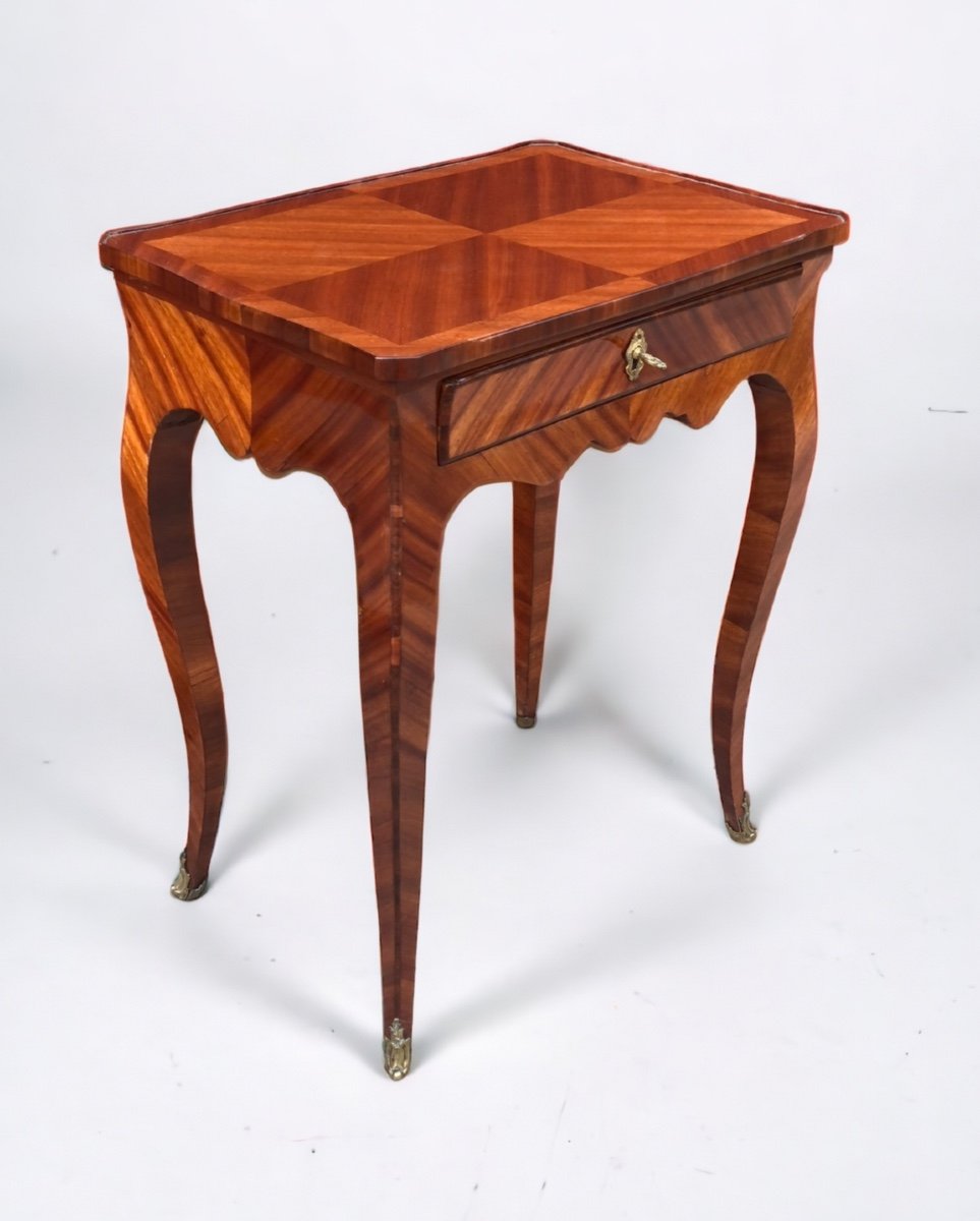 Petite Table De Salon Ou D’appoint En Placage D’amarante D’époque Louis XV - XVIIIème Siècle -photo-2