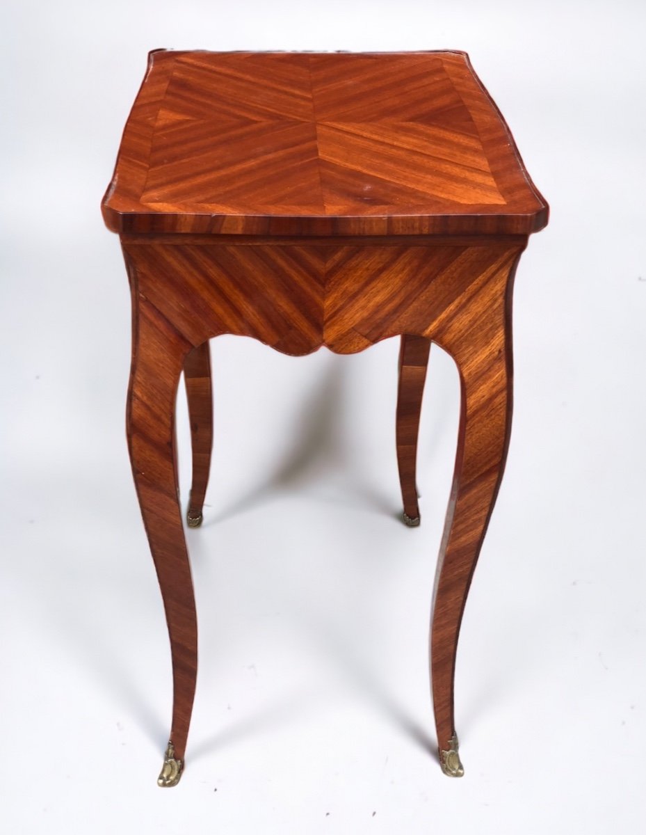 Petite Table De Salon Ou D’appoint En Placage D’amarante D’époque Louis XV - XVIIIème Siècle -photo-3